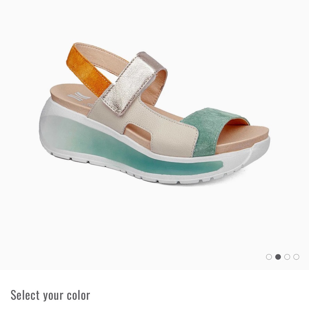 Callahan Women's Sandals with Silver, Green, and Orange Accents
